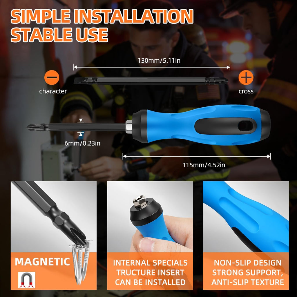4Pack Firefighter Tools Heavy Duty, Fireman Gear Equipment Accessories for Emergency Responders, Includes Wire Cutters, Pliers Wrench, Screwdrivers, and Window Breaker Seatbelt Cutter
