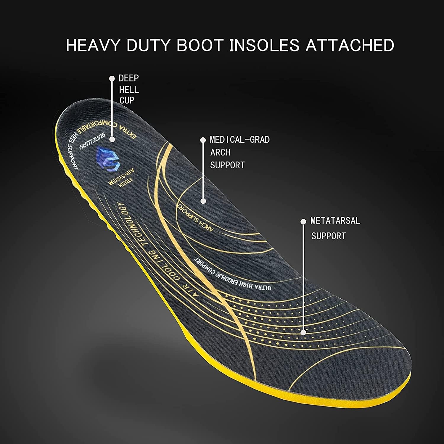 SUREWAY Men's Slip On Work Boots for Men,Upgraded Slip/Water Resistant,Electric Hazard,Fire Station Mechanic Work Boots/Shoes