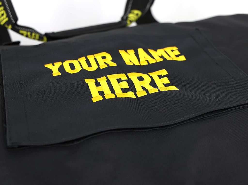 Lightning X Customizable Premium 3XL Firefighter Step-in Turnout Fire Gear Bag w/Embroidered Name - BLACK