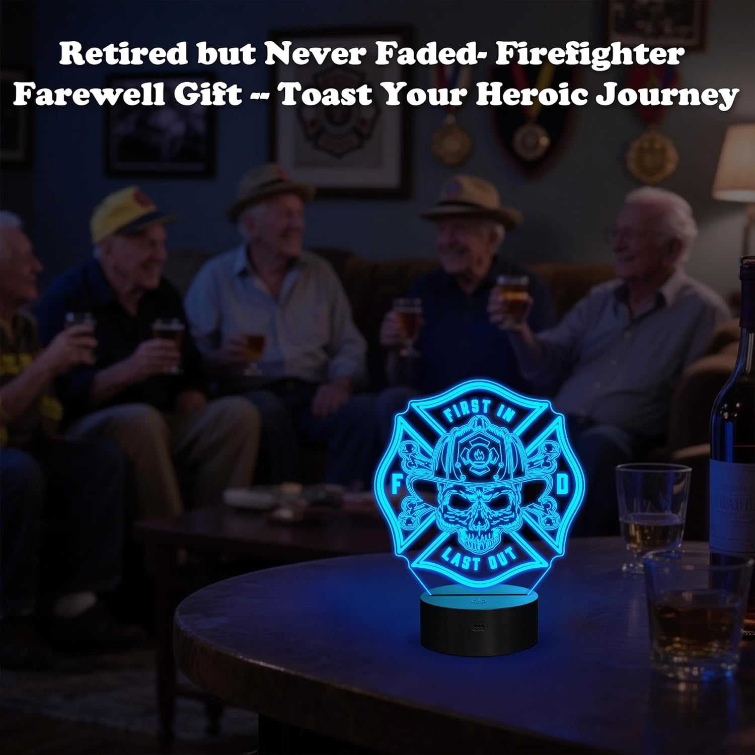 Firefighter Gifts, Fire Fighter Gifts Men, Fireman Night Light with 16 Colors Changing & Timer & Dimmer, Creative Gifts for Easter, Birthday, Father's Day, Graduation, Thank you for Firefighter, Women