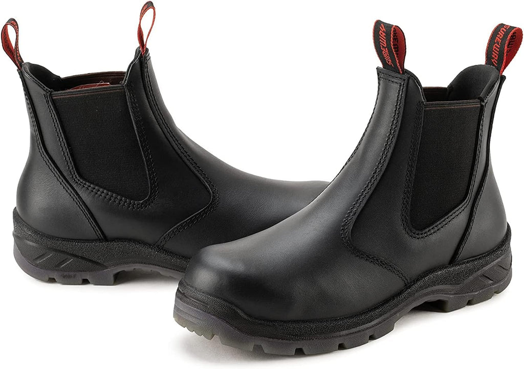 SUREWAY Men's Slip On Work Boots for Men,Upgraded Slip/Water Resistant,Electric Hazard,Fire Station Mechanic Work Boots/Shoes