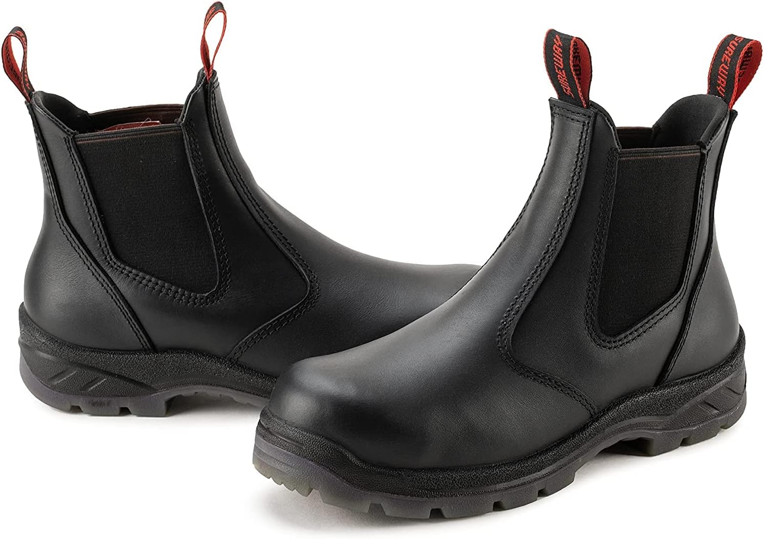 SUREWAY Men's Slip On Work Boots for Men,Upgraded Slip/Water Resistant,Electric Hazard,Fire Station Mechanic Work Boots/Shoes