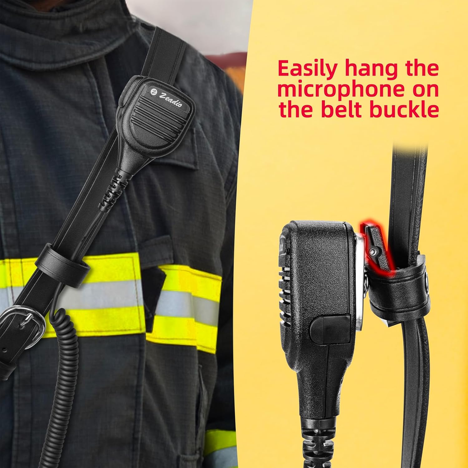 Zeadio Leather Universal Radio Holster, Heavy Duty Radio Pouch Holder with Anti-Sway Radio Strap for Kenwood Motorola Baofeng Two Way Walkie Talkies, Pack of 1