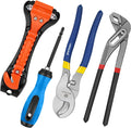 4Pack Firefighter Tools Heavy Duty, Fireman Gear Equipment Accessories for Emergency Responders, Includes Wire Cutters, Pliers Wrench, Screwdrivers, and Window Breaker Seatbelt Cutter