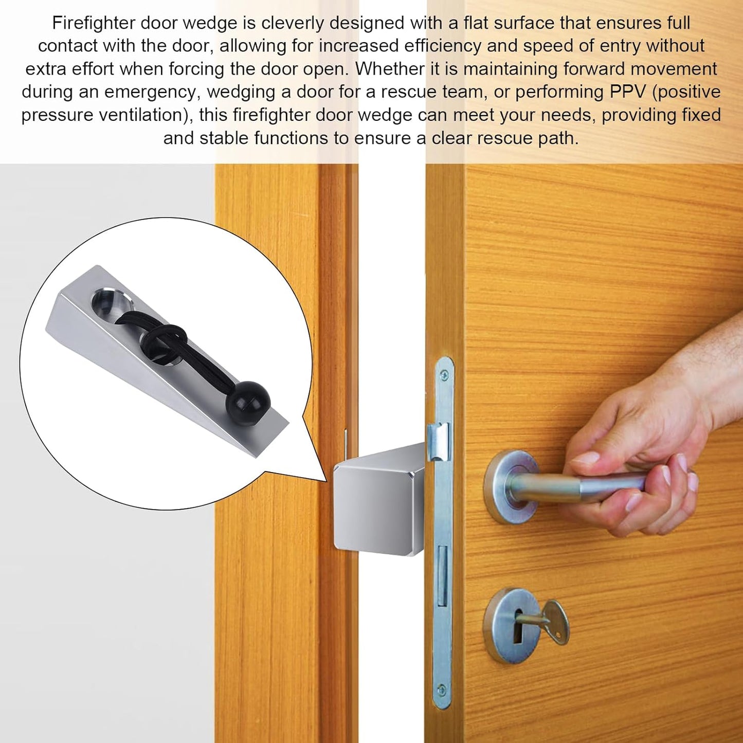 Firefighter Wedge, Aluminium Firefighter Wedge Fit for Halligan or FuBar Tool