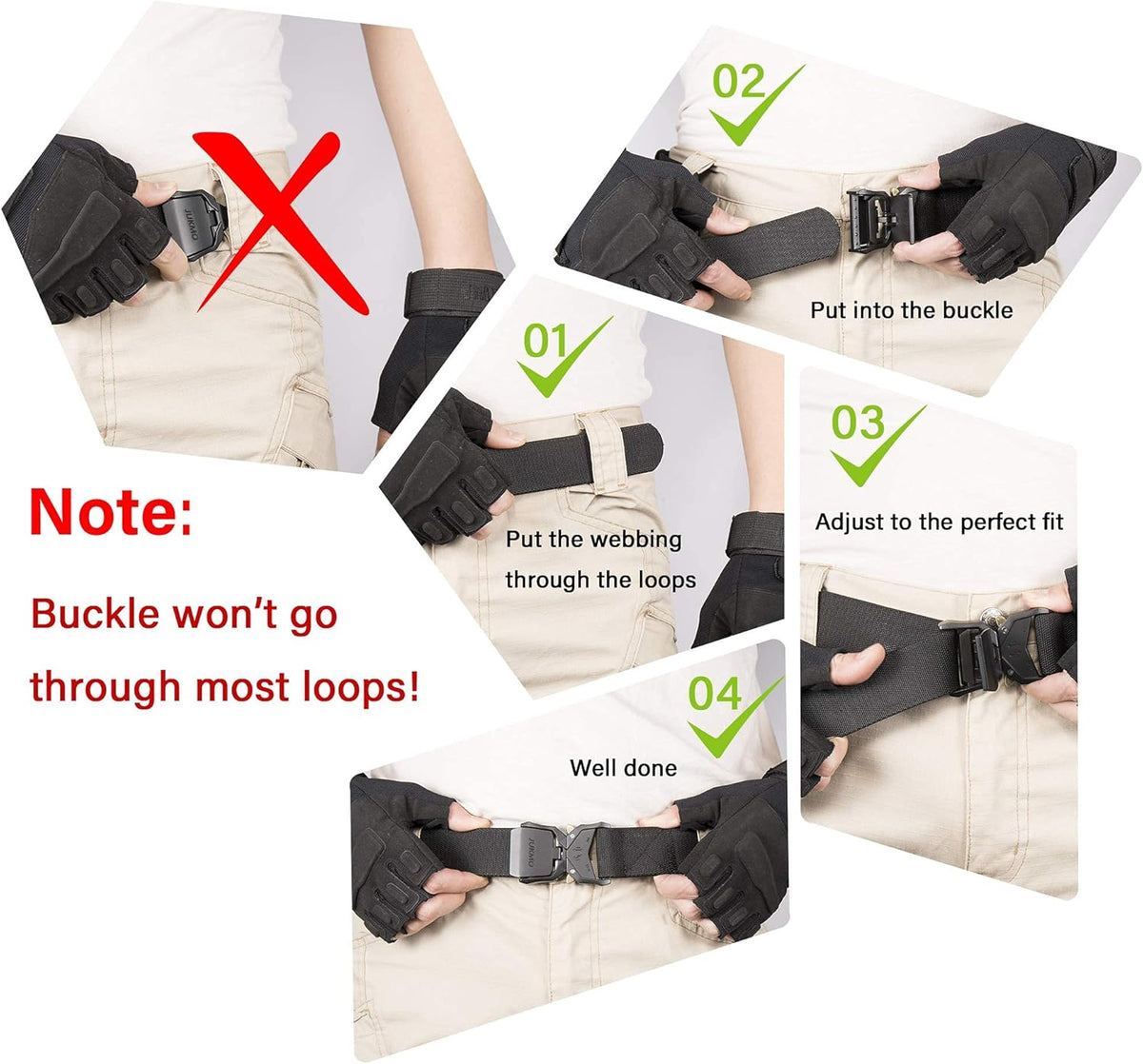 JUKMO Tactical Belt, Military Hiking Rigger 1.5